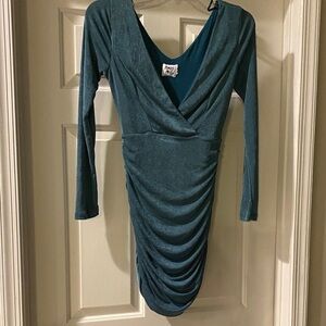 Princess Polly Teal-Green Long Sleeve Bodycon Dress
